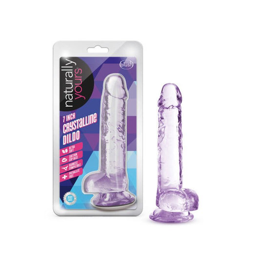 Naturally Yours 7" Crystaline Dildo Amethyst-BL-51601