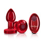 Cheeky Charms Red Rechargeable Vibrating Metal Butt Plug w Remote Small-VB-CC9142