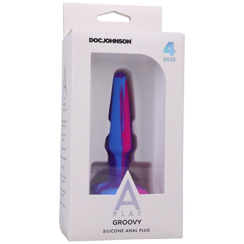 Groovy Silicone Anal Plug 4in Berry-0302-03-BX