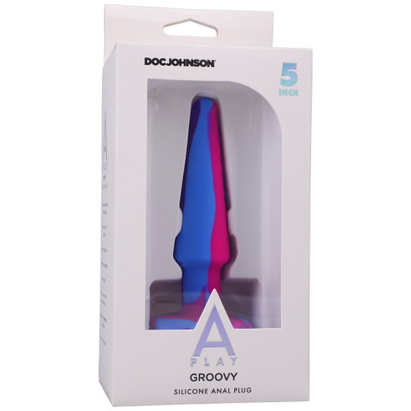 Groovy Silicone Anal Plug 5in Berry-0302-04-BX