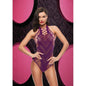Bling Bling Fishnet Bodysuit Purple-LC-103-PUR-DIA