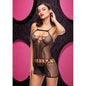Sexy Fishnet Mini Dress-LC-97-BK