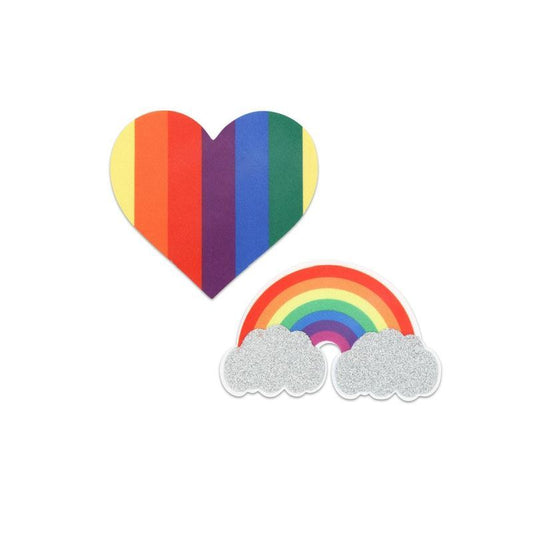 Pride Glitter Rainbows and Hearts Pasties-PK345