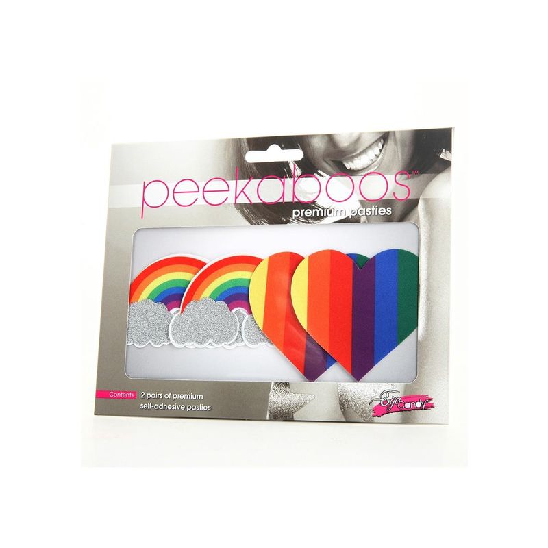 Pride Glitter Rainbows and Hearts Pasties-PK345