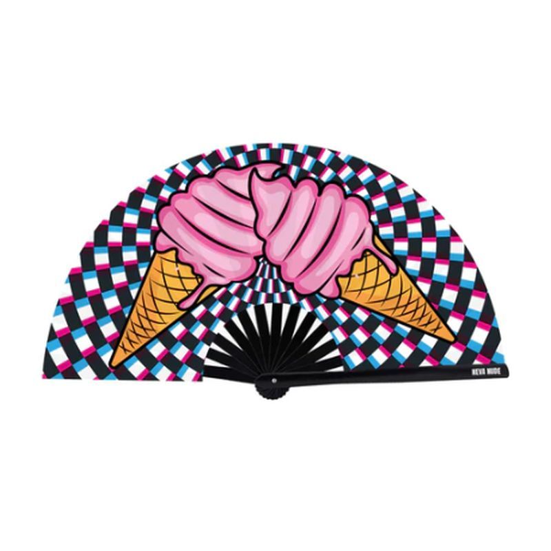 Ice Scream You Scream Blacklight Folding Fan-FAN-IC-02