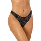 Floral Lace Thong Black-V-10388-BLK-XS