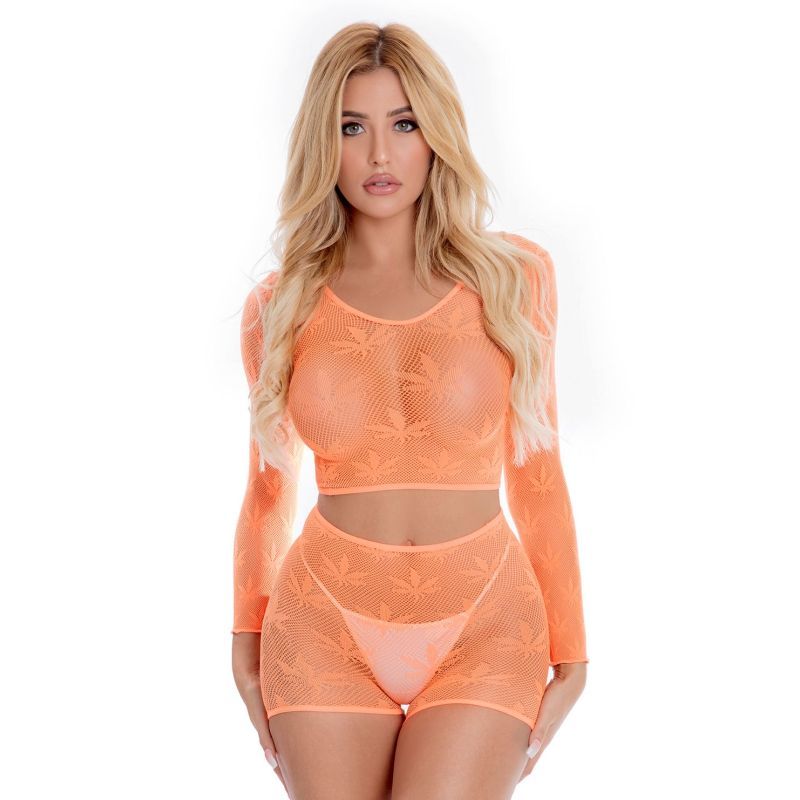 Leaf It To Me Short Set Orange-23081-ORG-O/S