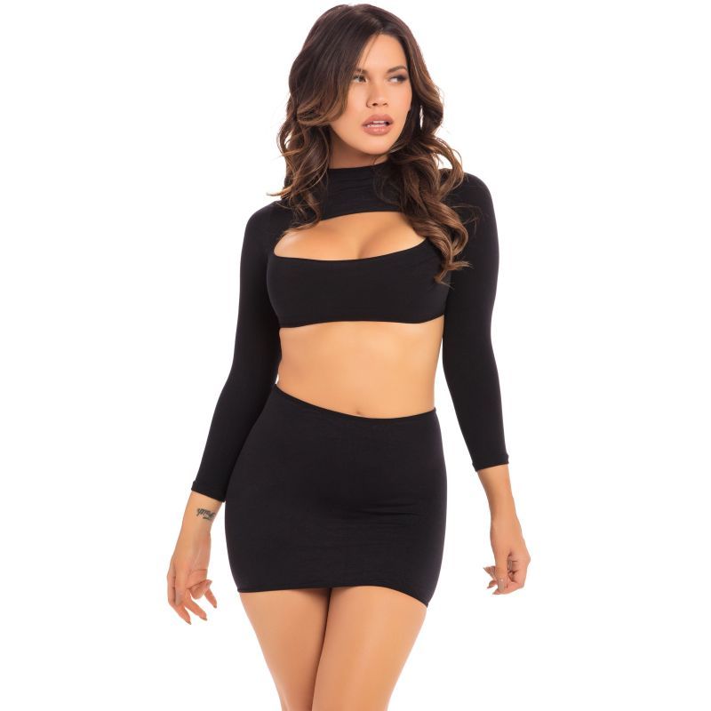 Stop and Stare 2 Pc Skirt Set Black-27036-BLK-M/L
