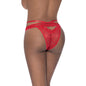 Peek-A-Boo Cheeky Panty Red-P400-RED-MED