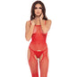 Sparkle Crotchless Bodystocking Red-7097-RED-O/S