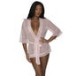 Robe with Lace Trim Blush-M281-BLS-MED