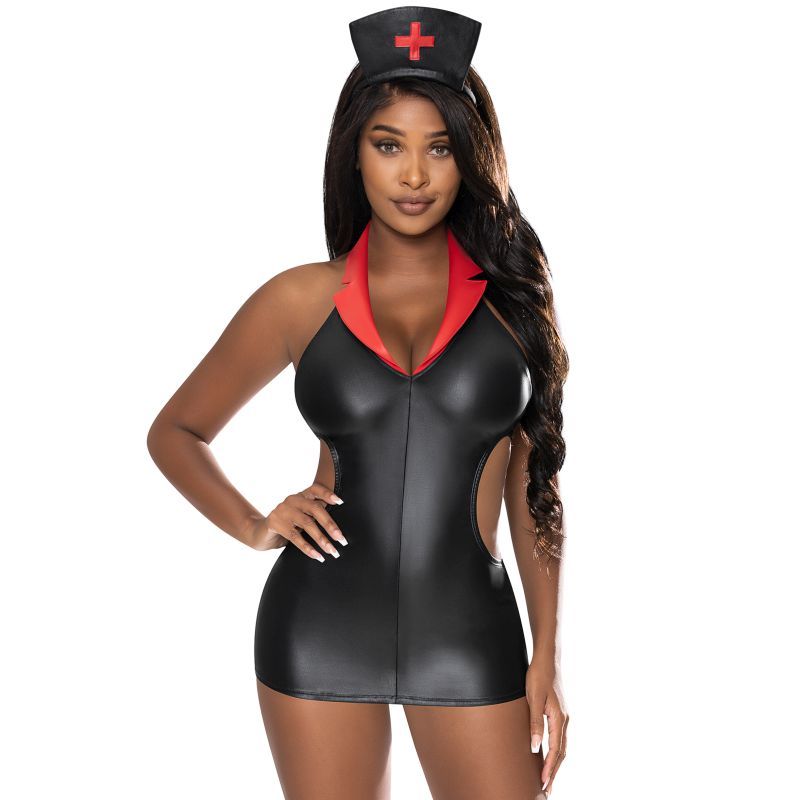 Night Nurse Costume-C151-BLK-S/M