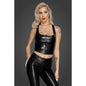 Snake Wetlook Top with Zipper-F275-BLK-S