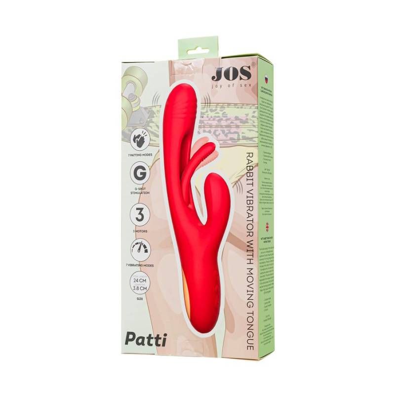 JOS Patti Moving Tongue Rabbit Vibrator Red-783055
