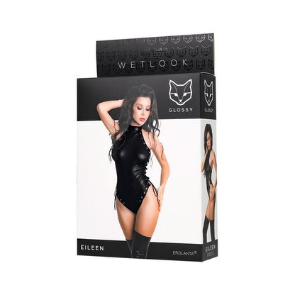 Glossy Eileen Bodysuit-955042-BLK-L