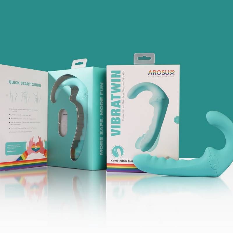 VibraTwin Rechargeable Come Hither Strapless Strap On with Remote-ARS-L0100AVT