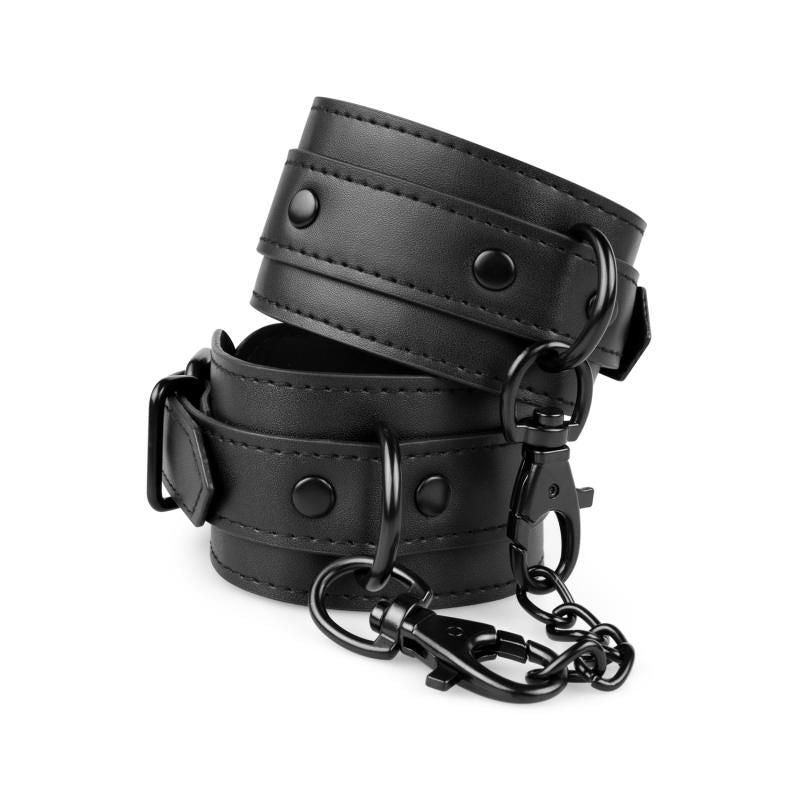 Faux Leather Handcuffs Black-BF001BLK