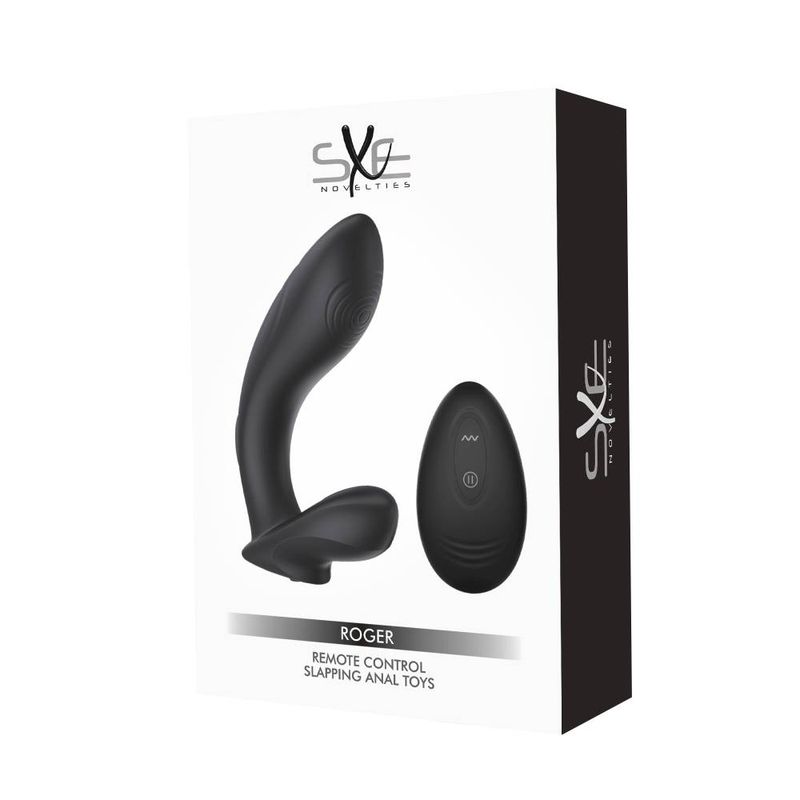 SXE Roger Remote Control Vibrating and Slapping Anal Dildo-SXE-0570