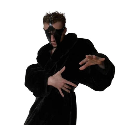 Ex Machina Genuine Leather Mask Black-AS2404-BF0021CS -BLK