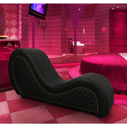 Kama Sutra Mebon Chaise Love Lounge Studded and Quilted Black-A125D-PUN-BLK