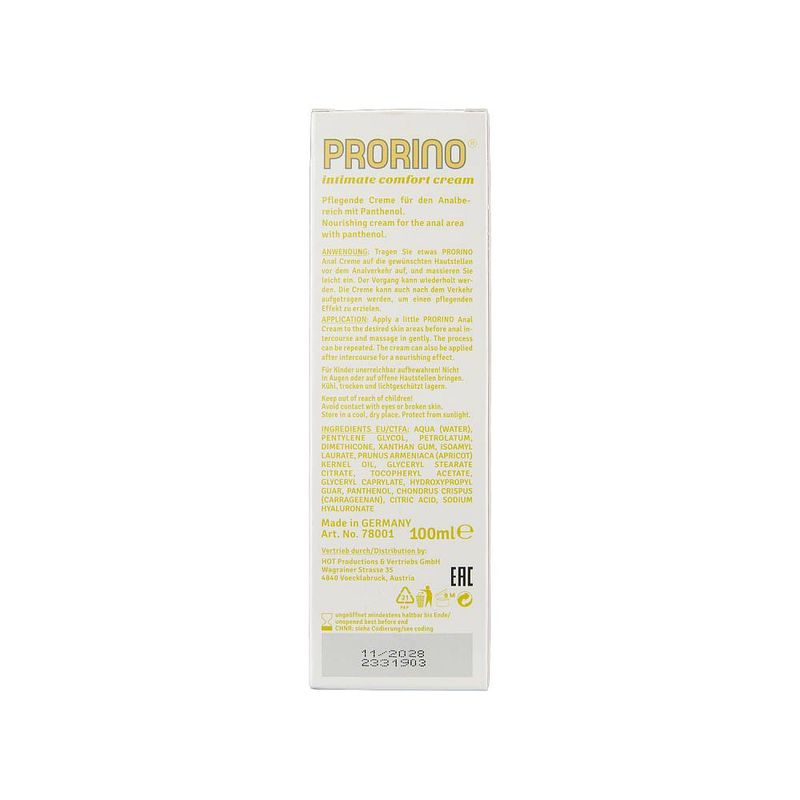 PRORINO Unisex Sensitive Anal Comfort Cream 100ml-78001
