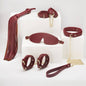 8 Pc Deluxe Bondage Play Kit Burgundy Gold-ZW-077A