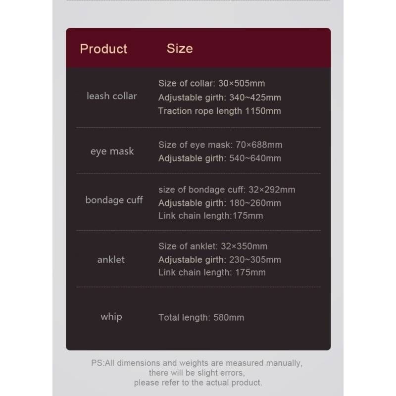 8 Pc Deluxe Bondage Play Kit Burgundy Gold-ZW-077A