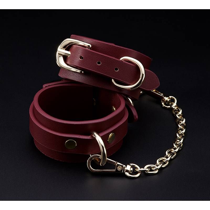 8 Pc Deluxe Bondage Play Kit Burgundy Gold-ZW-077A