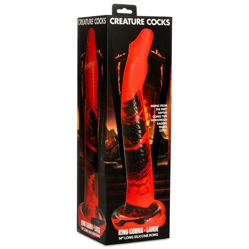 CC Large King Cobra 14 in Long Silicone Dong-AH281-L