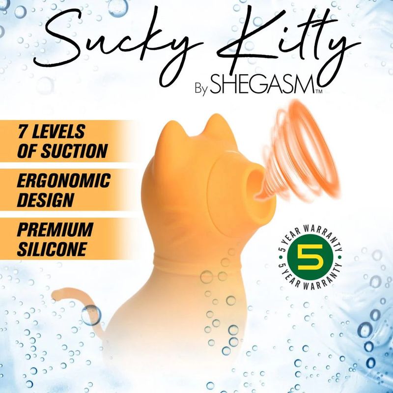 Sucky Kitty 7X Clitoral Stimulator Orange-AG960-Orange