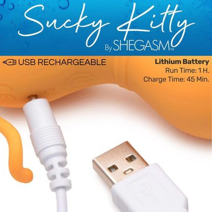 Sucky Kitty 7X Clitoral Stimulator Orange-AG960-Orange