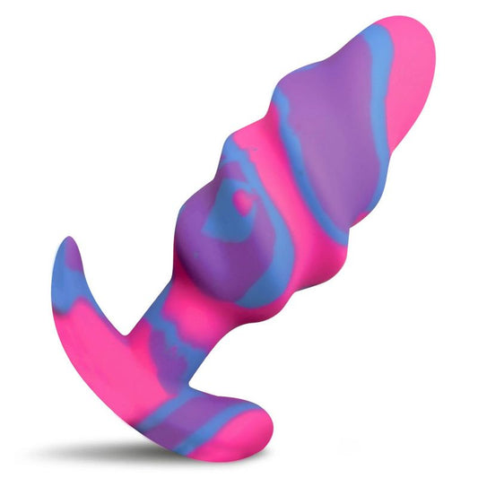 Unicorn Swirl Silicone Butt Plug Medium-AH706-M