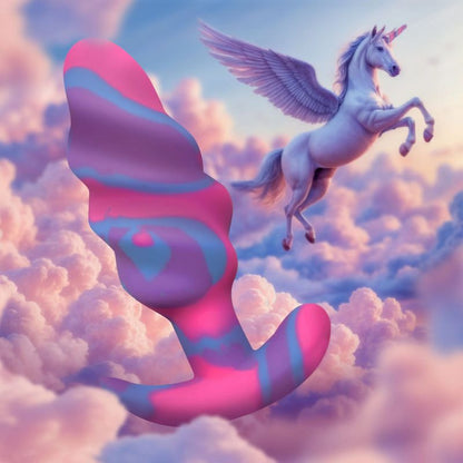 Unicorn Swirl Silicone Butt Plug Medium-AH706-M