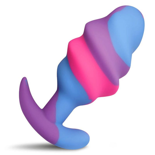 Unicorn Swirl Silicone Butt Plug Large-AH706-L