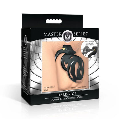 Hard Stop Double Ring Chastity Cage-AH567
