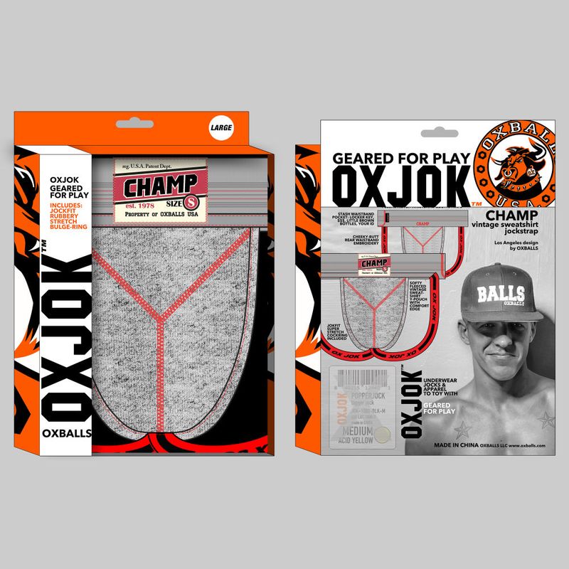 Oxballs Champ Vintage Jockstrap Gray Heather-JOK-1004-GRY-S