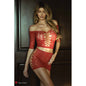 Diamond in the Rough 2 Pc Rhinestone Bodystocking Set with Thong Red-818JT396-RED