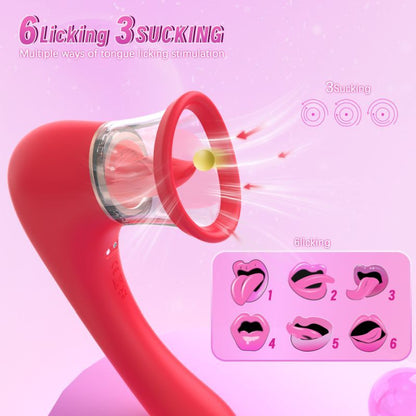 3-in-1 Sucking Licking Vibrating Vaginal Stimulator-SHD-S608