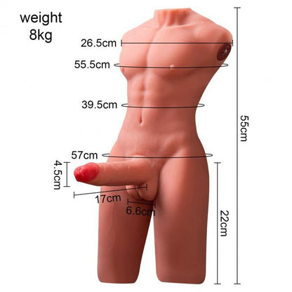 Jason 8kg USB Auto Thrusting 17cm Cock and Ass Male Torso-SQ-MAR30023