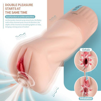 Suctroker Dual Hardness Vibrating Sucking Pussy-SQ-MA60120