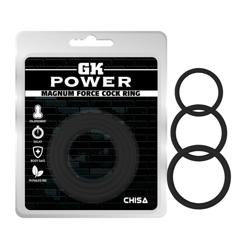 Magnum Force Cock Ring Set Black-CN-240301776