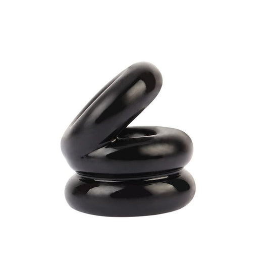 Stacked Dual Pleasure Ring Black-CN-140328382