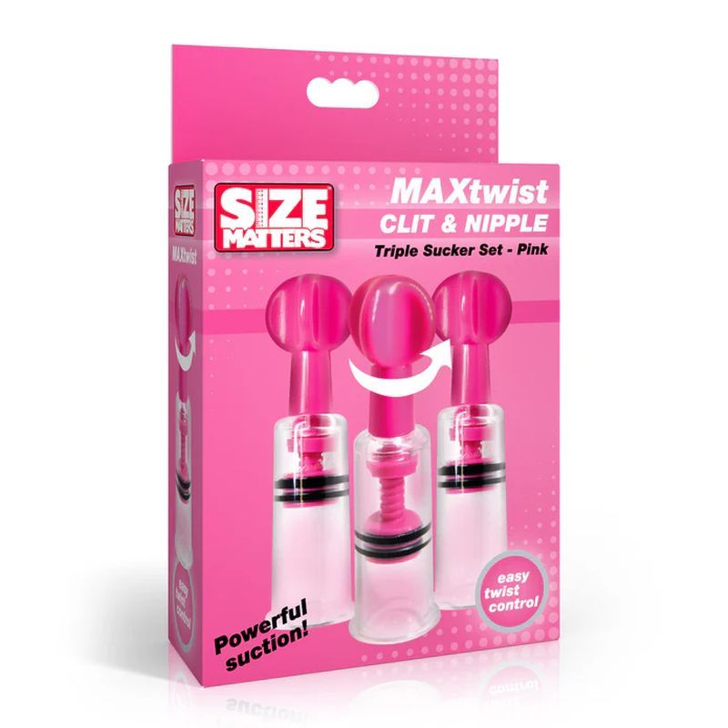 MAXtwist Clit Nipple Sucker Set 3 Pc Pink-AH777
