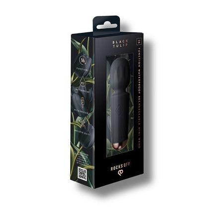 Rechargeable Mini Wand Black Tulip-16MWBRBK