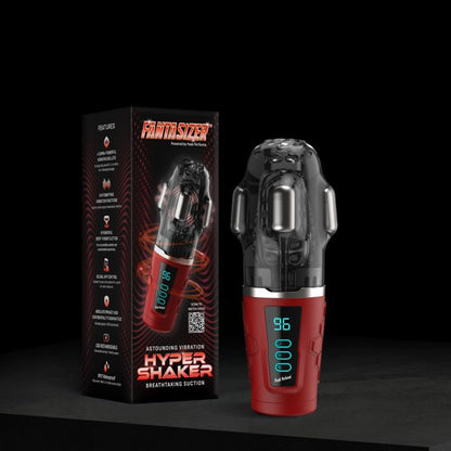 Hypershaker Automatic App Controlled LCD Masturbator Red-PPP7655-7
