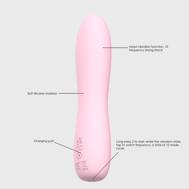 Bella Silicone 140mm Bullet Massager Pink-SXE-0713