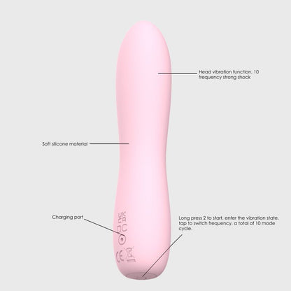 Bella Silicone 140mm Bullet Massager Pink-SXE-0713