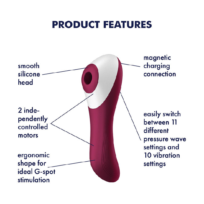 Satisfyer Dual Crush - Red Air Pulse Stimulator with Vibration-4003061