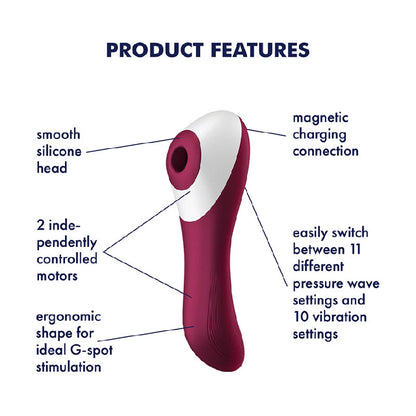 Satisfyer Dual Crush - Red Air Pulse Stimulator with Vibration-4003061