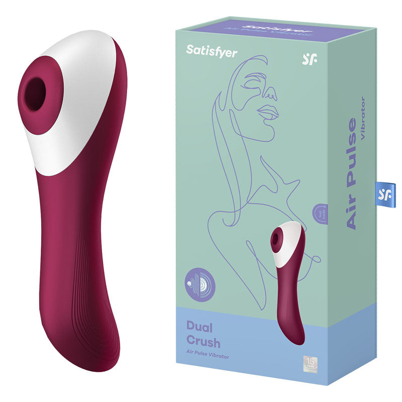 Satisfyer Dual Crush - Red Air Pulse Stimulator with Vibration-4003061